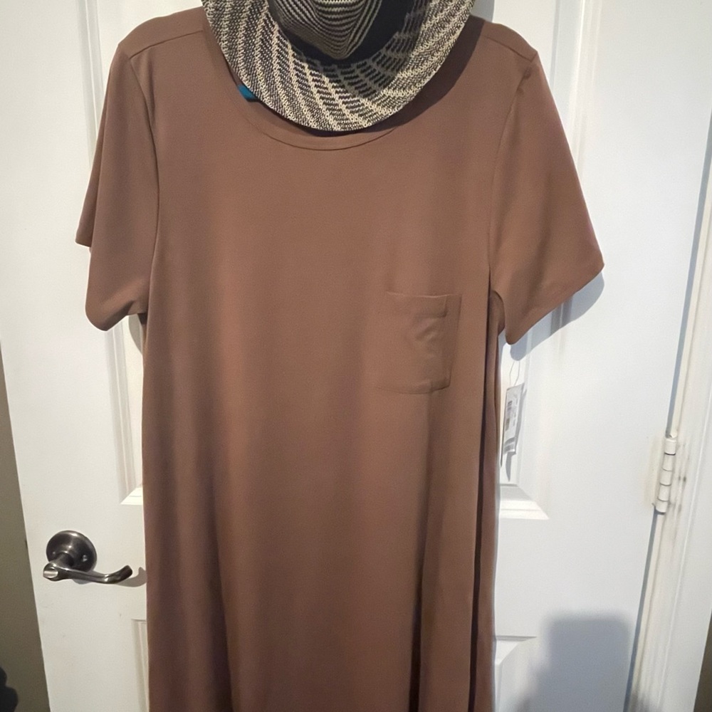 Lularoe Carly dress - caramel - stretchy!